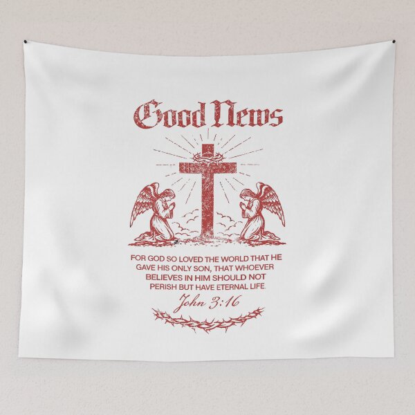 Item preview, Christian Cross Angels Good News T-Shirt designed and sold by Matinez Pink.