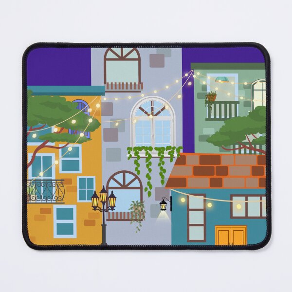 Item preview, A street at night with fairy lights designed and sold by thefrenchyviet.