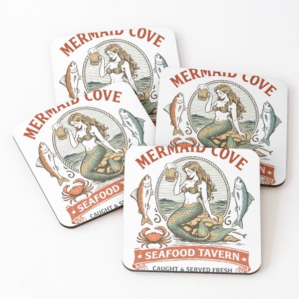 Artikelvorschau, Mermaid Cove Seafood Tavern T-Shirt entworfen und verkauft von Matinez Pink.