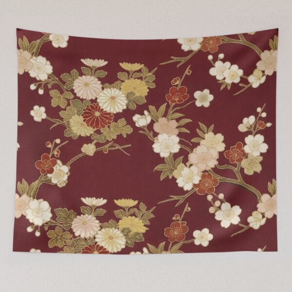 Item preview, Japanese Floral Seamless Pattern – Vintage Sakura & Chrysanthemum Botanical designed and sold by FashioonTrends.