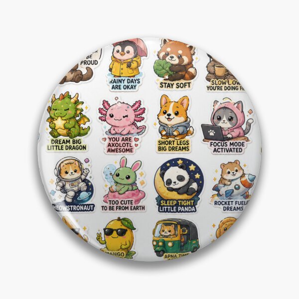 Item preview, Cute Chibi Animal Stickers Pack with Funny Pun Captions designed and sold by lacleo digital Private Limited.