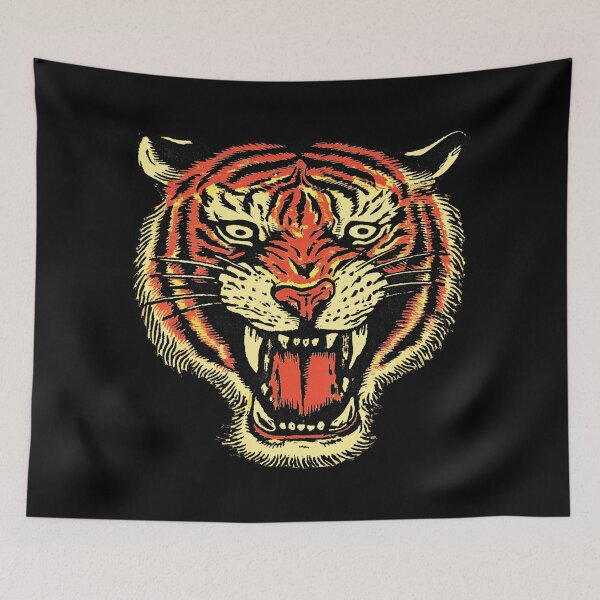 Item preview, American Traditional Tattoo Tiger Head Design designed and sold by trajeado14.