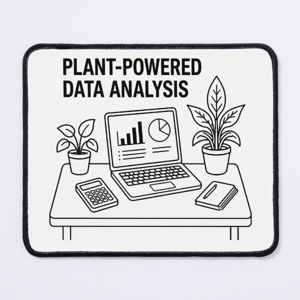 Item preview, Plant-Powered Data Analysis - Minimalist Tech & Nature Design. designed and sold by spreadsheetcafe.