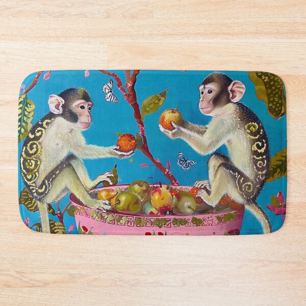 Item preview, Chinoiserie monkeys and a fruit bowl  designed and sold by SophieClimaArt.