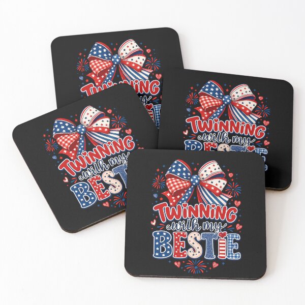 Item preview, Twinning With My Bestie Patriotic Fourth of July Bow  designed and sold by THREE LITTLE BEANS.