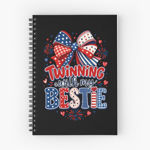 Item preview, Twinning With My Bestie Patriotic Fourth of July Bow  designed and sold by THREE LITTLE BEANS.