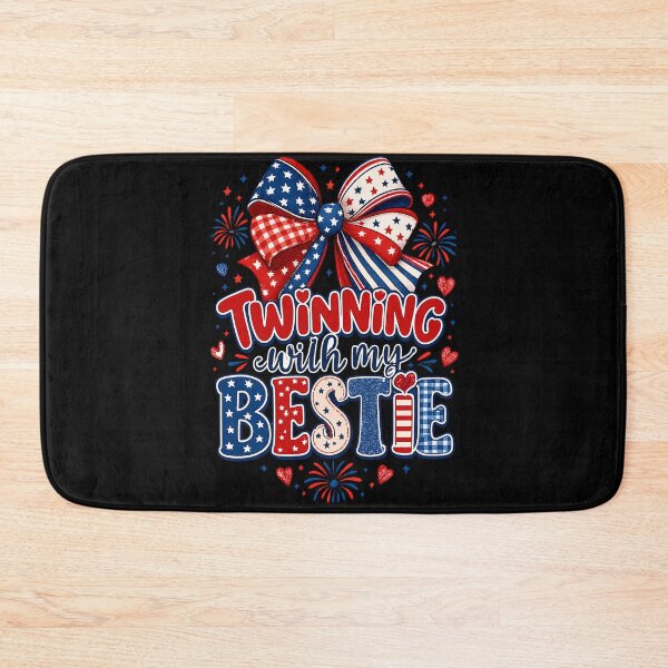 Item preview, Twinning With My Bestie Patriotic Fourth of July Bow  designed and sold by THREE LITTLE BEANS.