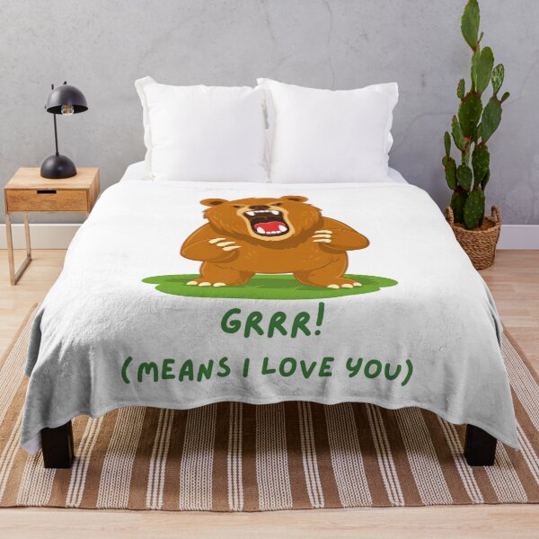 Item preview, GRRR! (MEANS I LOVE YOU) – Cute Roaring Bear Cartoon Illustration designed and sold by ROARSOME DESiGNS.