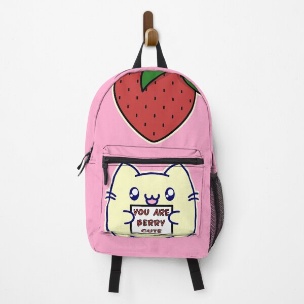 Item preview, You Are Berry Cute Chineko Cat on a Strawberry designed and sold by ChinekoCat.