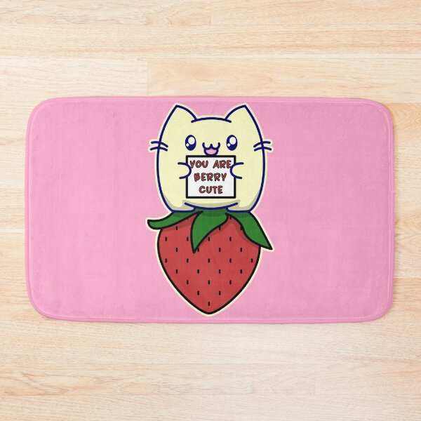 Item preview, You Are Berry Cute Chineko Cat on a Strawberry designed and sold by ChinekoCat.
