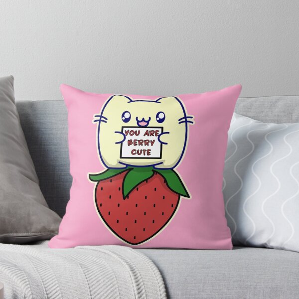 Item preview, You Are Berry Cute Chineko Cat on a Strawberry designed and sold by ChinekoCat.