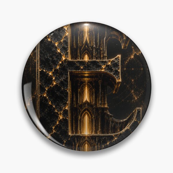Item preview, Letter E Wall Art Black Gold Initial Monogram Poster designed and sold by LiaDreamz.