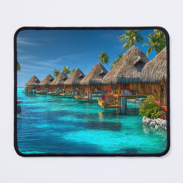 Item preview, Tropical Paradise with Overwater Bungalows in Bliss designed and sold by Artessie.