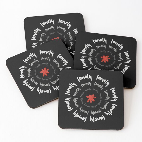 Item preview, Spiral Lonely Text Around Lonely Red Flower designed and sold by VibeShift Studio.