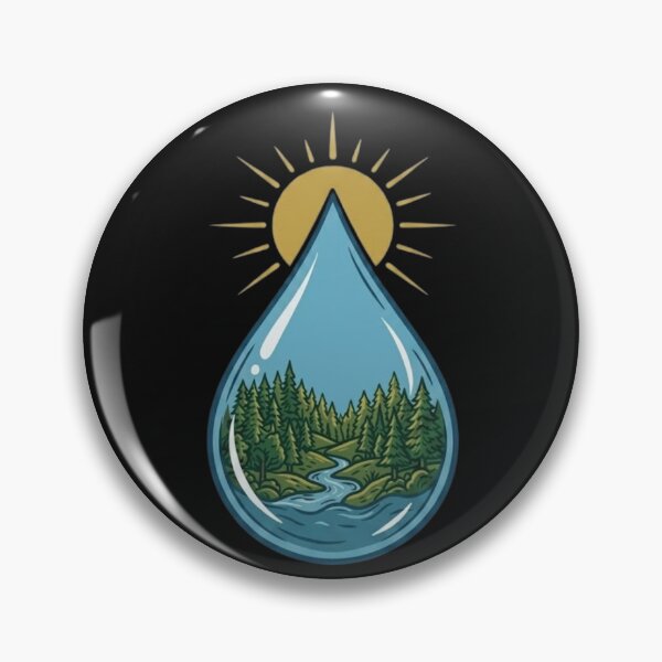 Item preview, Nature in a Waterdrop Vintage Landscape designed and sold by VintryOff.