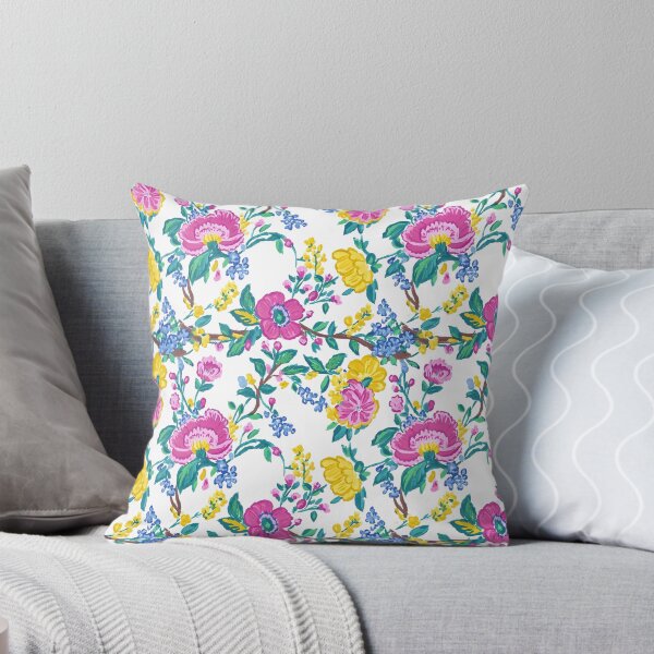 Item preview, Preppy summer flowers toile designed and sold by SophieClimaArt.