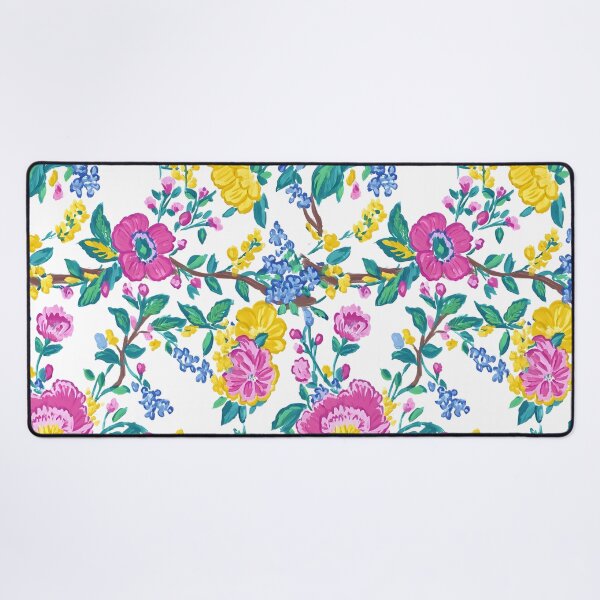 Item preview, Preppy summer flowers toile designed and sold by SophieClimaArt.