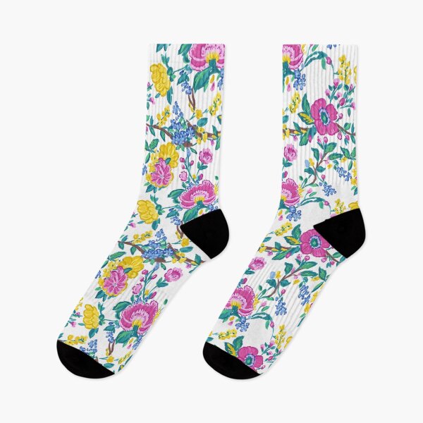 Item preview, Preppy summer flowers toile designed and sold by SophieClimaArt.