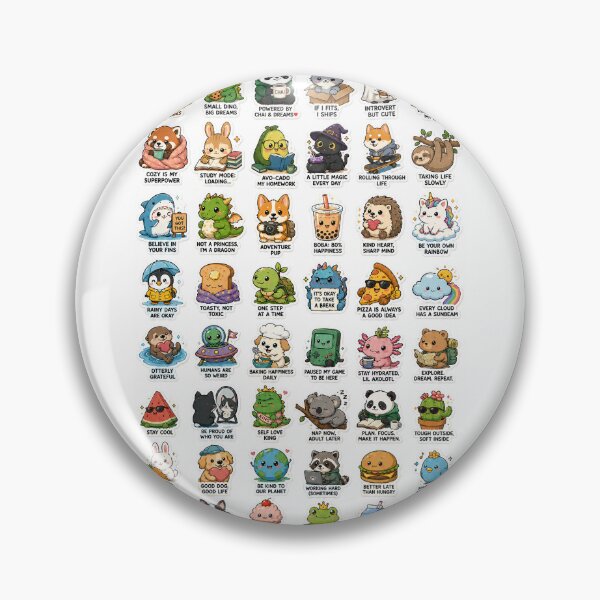 Item preview, Cute Chibi Animal Sticker Sheet with Funny Puns designed and sold by lacleo digital Private Limited.