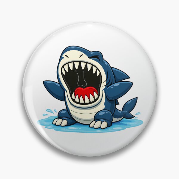 Item preview, Fierce Cartoon Shark – Cute Roaring Shark Illustration designed and sold by ROARSOME DESiGNS.