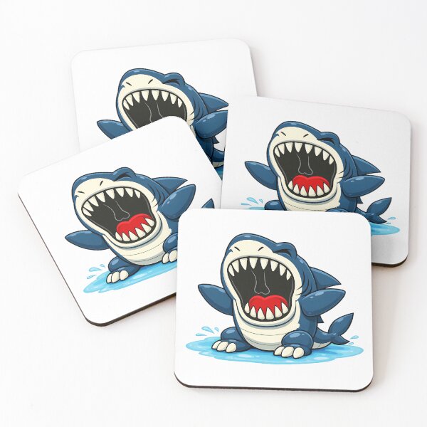 Item preview, Fierce Cartoon Shark – Cute Roaring Shark Illustration designed and sold by ROARSOME DESiGNS.