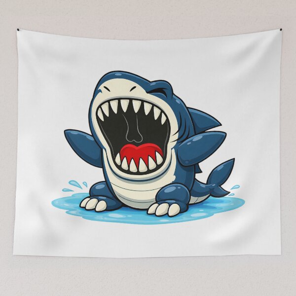 Item preview, Fierce Cartoon Shark – Cute Roaring Shark Illustration designed and sold by ROARSOME DESiGNS.