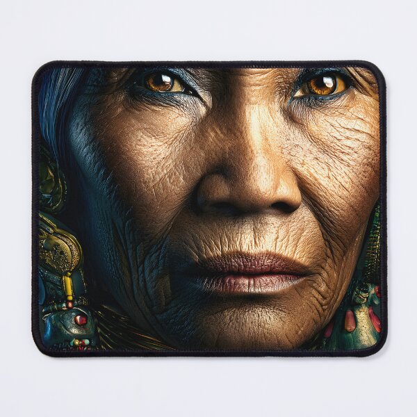 Item preview, Elderly Woman with Traditional Neck Rings Portrait designed and sold by Artessie.