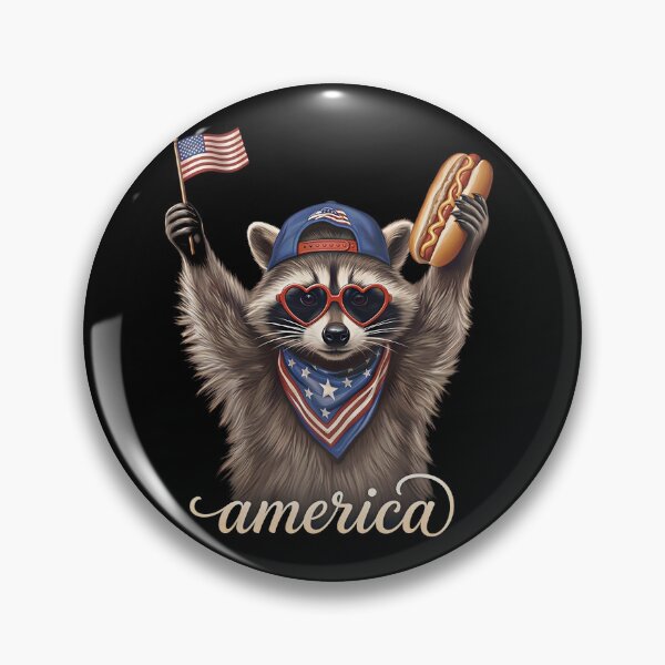 Item preview, America Raccoon Hot Dog 4th Of July, Raccoon Lovers Patriotic US Flag  designed and sold by gear-posters.