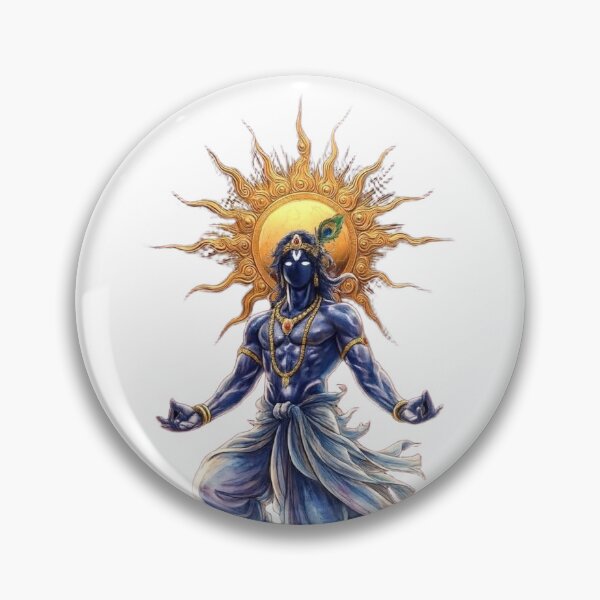 Item preview, Meditating Divine Blue Figure With Golden Halo designed and sold by Thriftstoore.