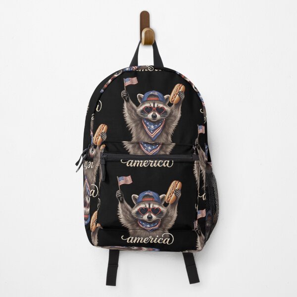 Item preview, America Raccoon Hot Dog 4th Of July, Raccoon Lovers Patriotic US Flag designed and sold by gear-posters.