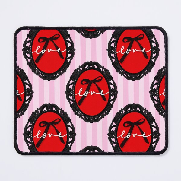 Item preview, My Gothic Romance – Victorian Cameo Bow Pattern in Pink Black and Crimson designed and sold by VirtuallyCreativ .