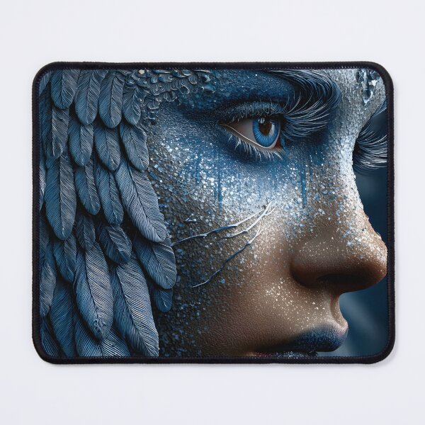 Item preview, Elegant Frosted Fantasy Face with Feather Textures designed and sold by Artessie.
