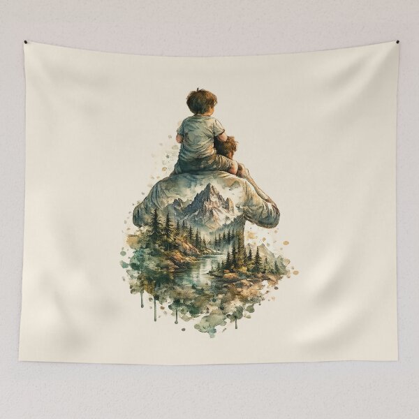 Item preview, Mountain Dad – Father and Son Nature Art Father’s Day designed and sold by LuminShadowArt.
