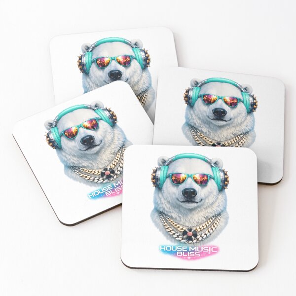 Item preview, House Music Bliss Cool Polar Bear DJ designed and sold by  ZenRave Designs.
