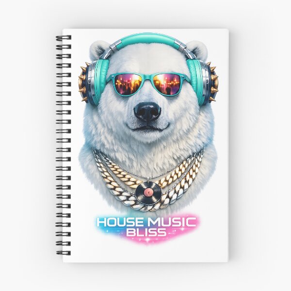 Item preview, House Music Bliss Cool Polar Bear DJ designed and sold by  ZenRave Designs.