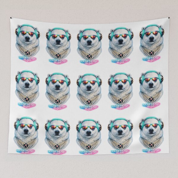 Item preview, House Music Bliss Cool Polar Bear DJ designed and sold by  ZenRave Designs.