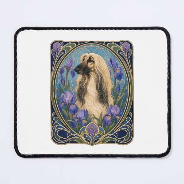 Item preview, Afghan Hound Art Nouveau Floral Dog Mom Dad designed and sold by AntiqueImages.