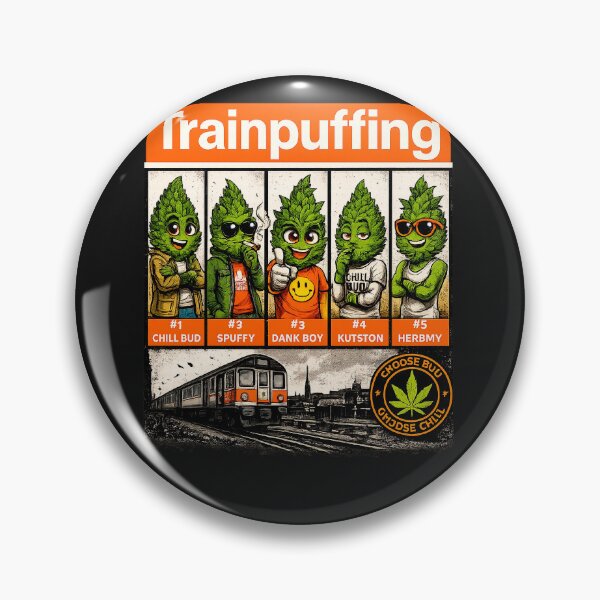Item preview, Trainpuffing Cannabis Buds Funny 420 Stoner Cartoon designed and sold by GreenKingShop.