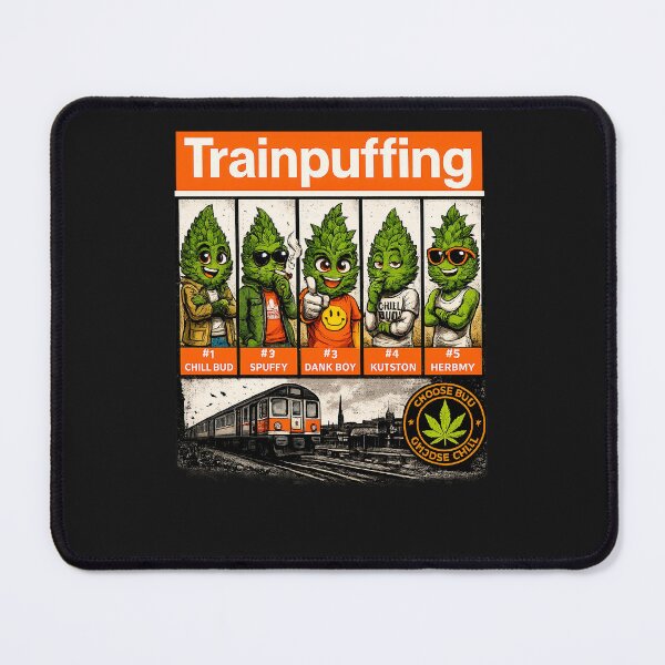 Item preview, Trainpuffing Cannabis Buds Funny 420 Stoner Cartoon designed and sold by GreenKingShop.