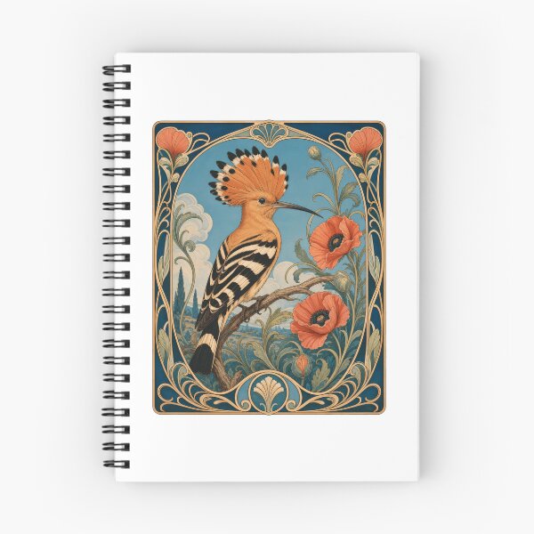 Item preview, Hoopoe Bird Art Nouveau Floral Vintage Style designed and sold by AntiqueImages.