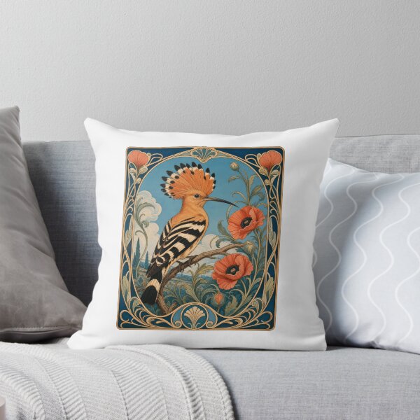 Item preview, Hoopoe Bird Art Nouveau Floral Vintage Style designed and sold by AntiqueImages.