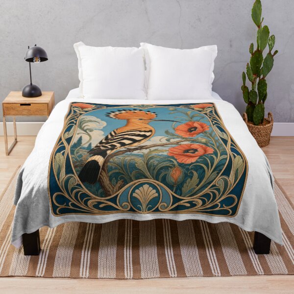 Item preview, Hoopoe Bird Art Nouveau Floral Vintage Style designed and sold by AntiqueImages.