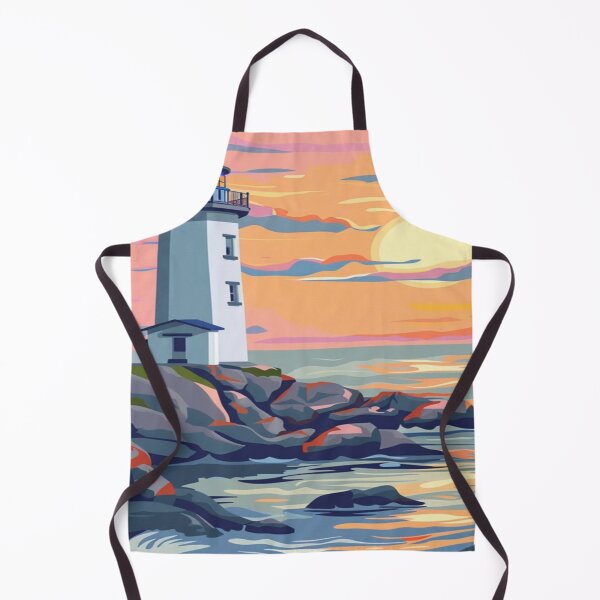 Item preview, Lighthouse Sunset Ocean Landscape Artwork designed and sold by NivyasArtistry.