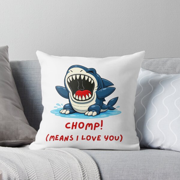 Item preview, CHOMP! (MEANS I LOVE YOU) – Cute Fierce Cartoon Shark Illustration designed and sold by ROARSOME DESiGNS.