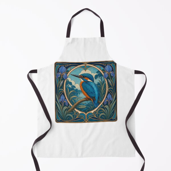 Item preview, Kingfisher Art Nouveau Floral Bird Design designed and sold by AntiqueImages.