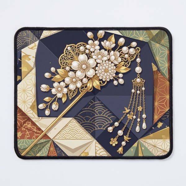 Item preview, Luxurious Wa-Modern Art: Golden Kanzashi Hairpin & Origami Patterns designed and sold by Hikariha Studio.