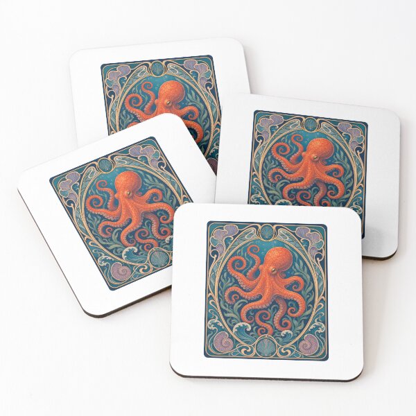 Item preview, Vintage Art Nouveau Octopus Ocean Fantasy designed and sold by AntiqueImages.