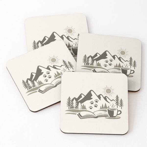 Item preview, Outdoor Book Lover Coffee Paw Print designed and sold by Corvoria.