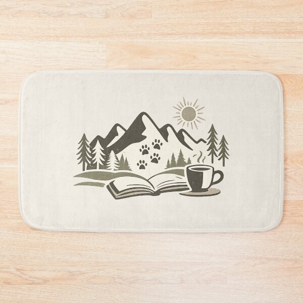 Item preview, Outdoor Book Lover Coffee Paw Print designed and sold by Corvoria.
