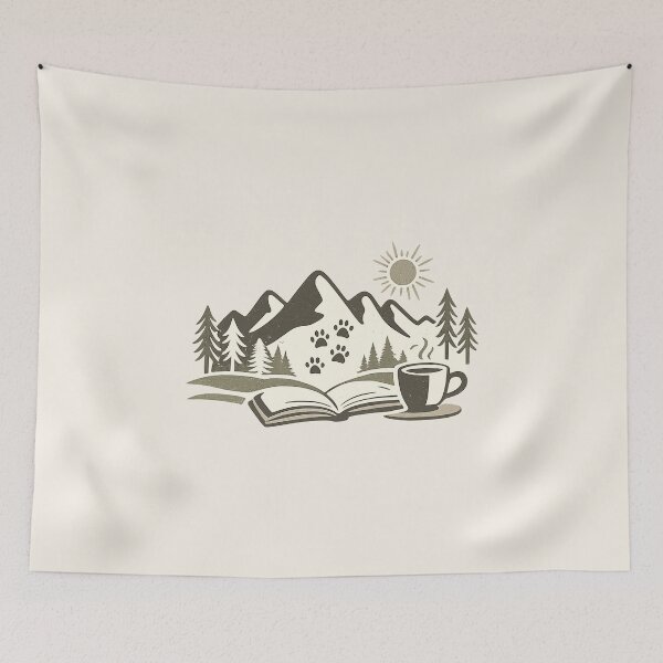 Item preview, Outdoor Book Lover Coffee Paw Print designed and sold by Corvoria.